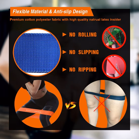 Bande élastique en tissu personnalisée, bandes de résistance pour les jambes et les fesses